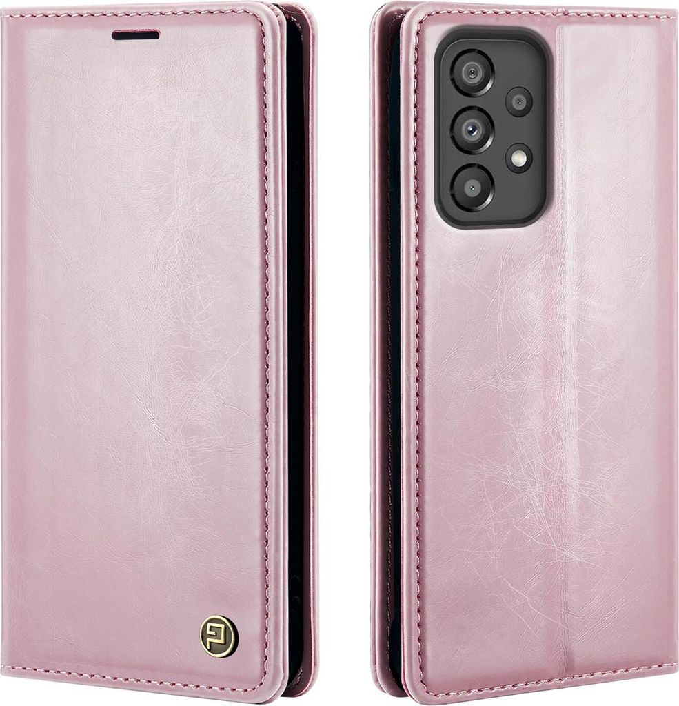 Handyhülle für Samsung Galaxy A52 / A52 5G / A52s 5G Kunstleder Flip Vintage Cover Hülle RFID Schutz Case Kartenfach Farbe: Rosa