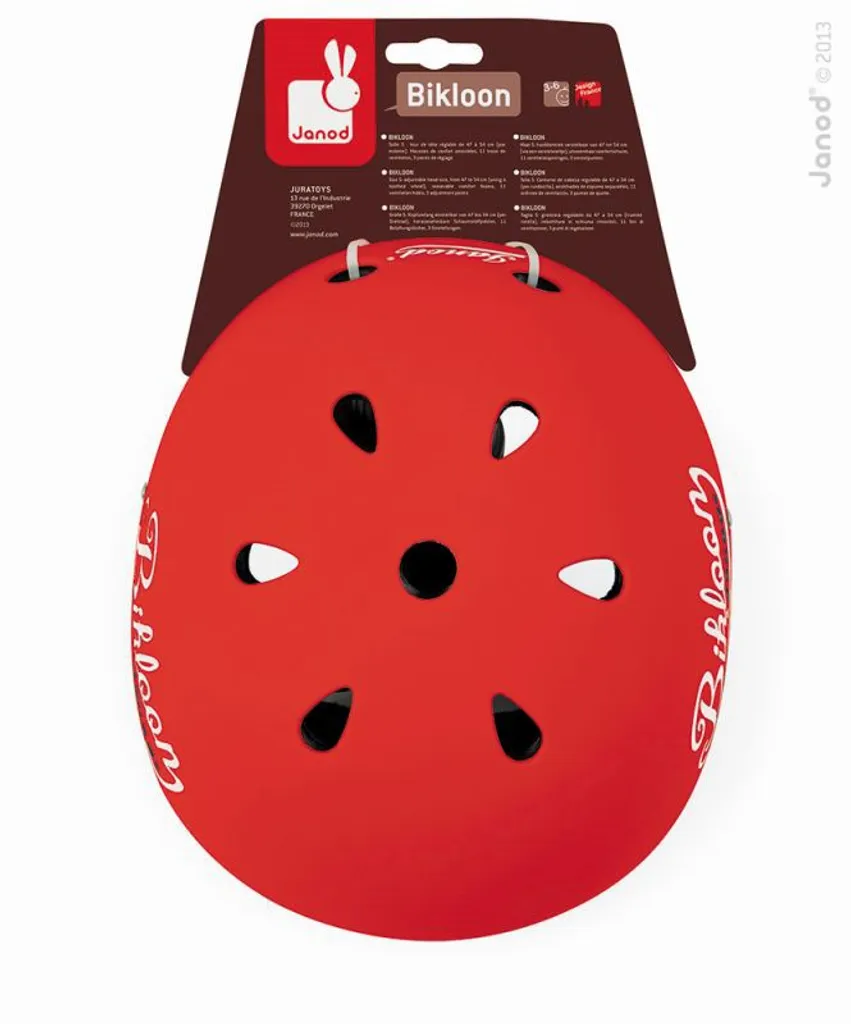 Casque Enfant Janod Rouge : Protection Anti-Choc et Confortable pour Vélo