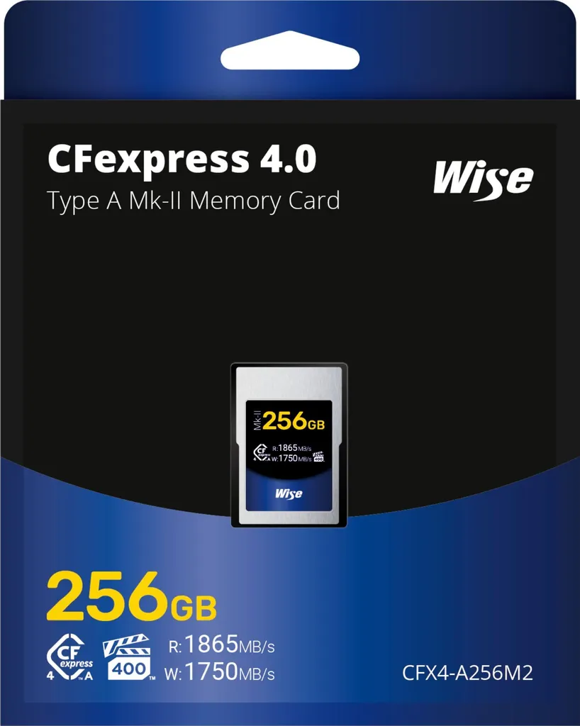 Carte CFexpress Type A 1865MB/s Wise 4.0 Mk-II 256Go