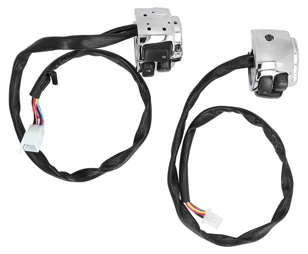 Commodo Moto Universel 1 Pouce Argent pour Contrôle Phare et Clignotants