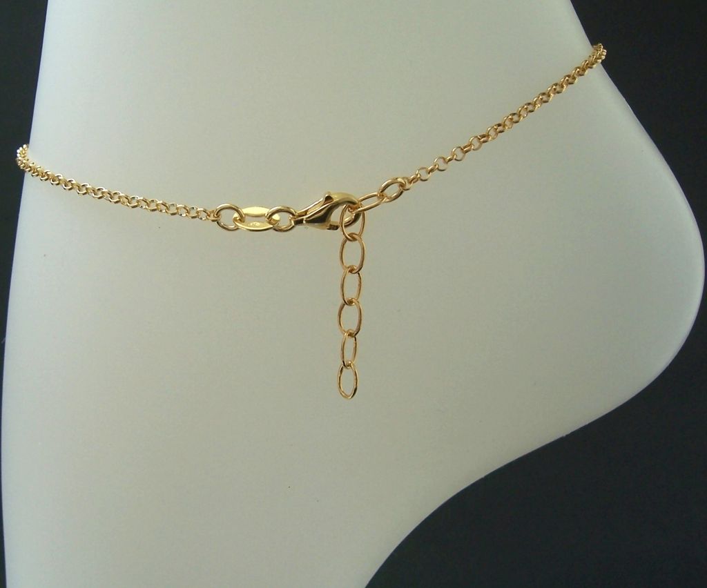 Fußkette Fuß Kette 925 Silber Gold 24-27cm Infinity Produktbild 3