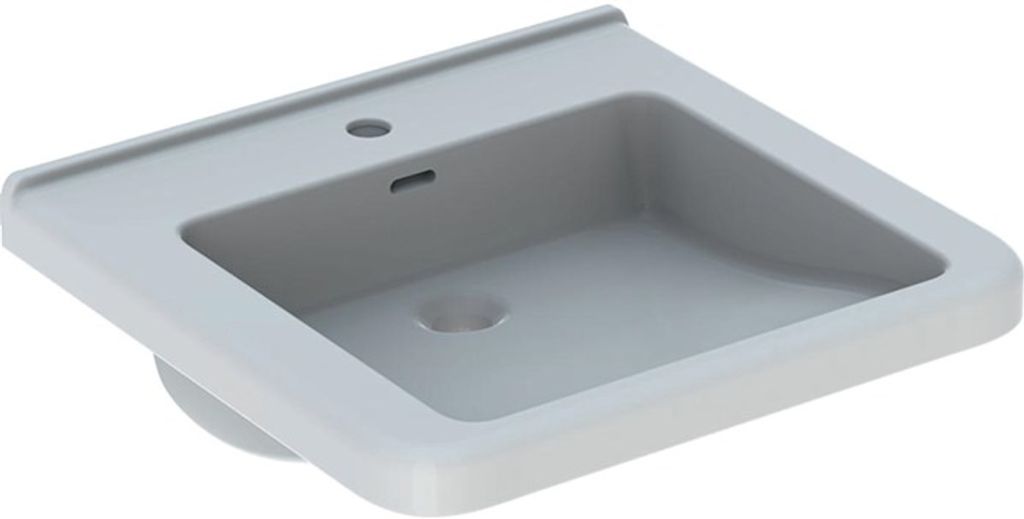 Geberit Waschtisch Square RENOVA COMFORT barrierefrei, mit Hahnloch, mit Überlauf 550 x 525 mm weiß
