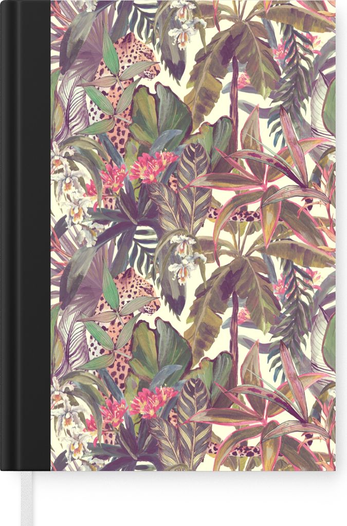 MuchoWow Notizbuch Tagebuch Haushaltsbuch Notebook A5 Dschungel - Panther - Muster - Notizblock - Notizheft - Notebook - Schreibblock - Papier