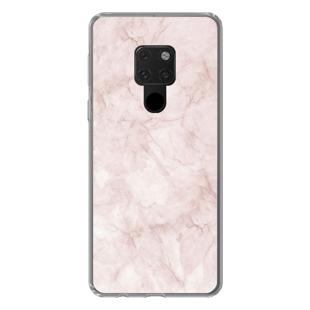 MuchoWow Handyhülle Schutzhülle Hülle für Huawei P40 Lite Marmor - Rosa - Schick Silikon Softcase Handy Hülle - Handy