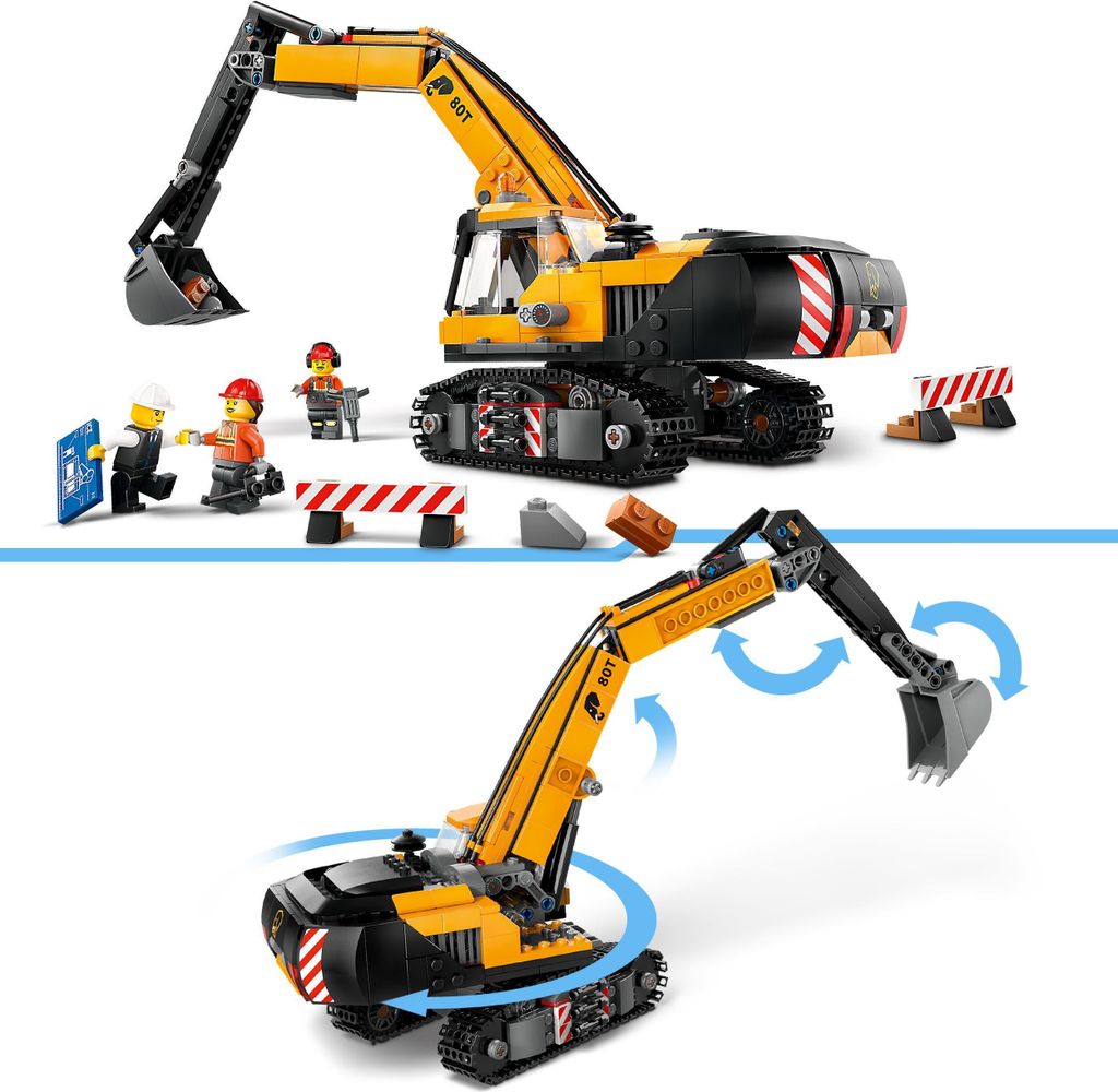 LEGO City Raupenbagger, Spielzeugbagger für Kinder ab 8 Produktbild 4