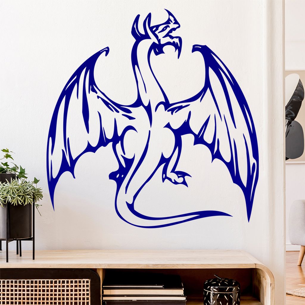 Mystischer Drachen Wandtattoo in 6 Größen - Wandaufkleber Wall Sticker - Dekoration, Küche, Wohnzimmer, Schlafzimmer, Badezimmer