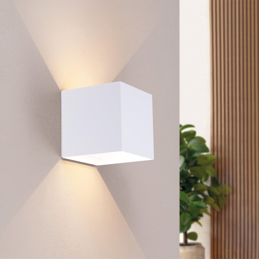 Ledvion - 1er Set, Wandlampe Innen / Aussen, Akku, IP44, Weiß, 2700K, Warmweiß, Bewegungssensor, Wandlampe Auf und ab Einstellbarer Lichtstrahl, ...
