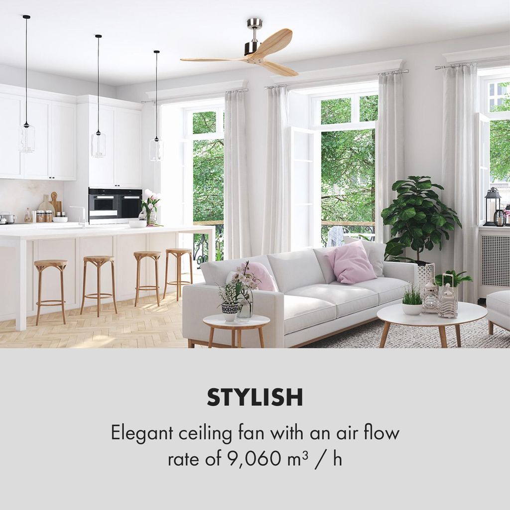 Klarstein Santa Elena stropní ventilátor, 132cm, 9060 m³/h, Obrázek produktu 