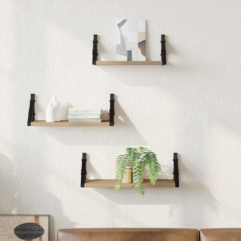 Maison Exclusive - Wandregal Wandmontiert mit Speicher 3 pcs Raucharbe