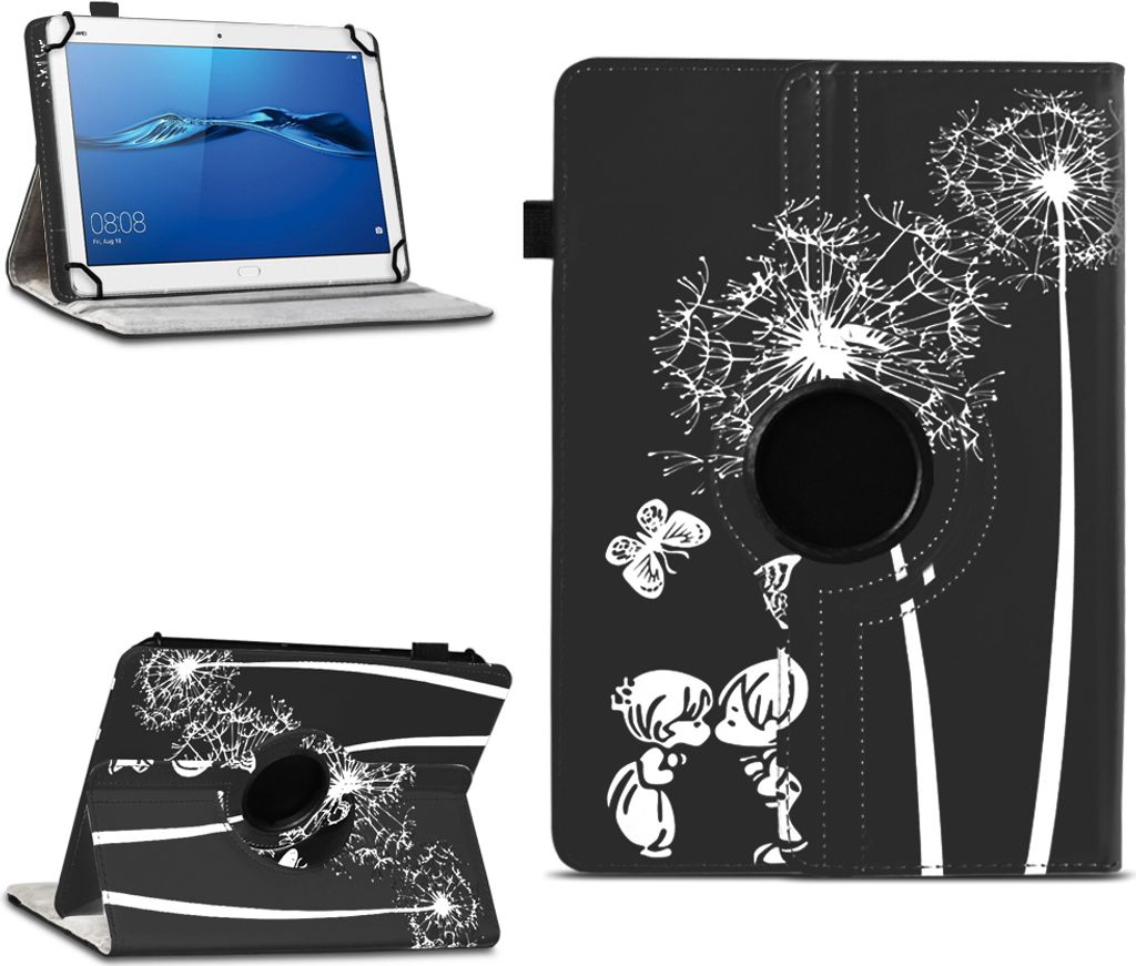 Tablet Hülle für Huawei MediaPad T1 T2 T3 T5 10 Tasche Case 360 Drehbar CoverFarben:Motiv 9