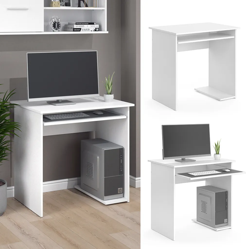Bureau Vicco Nick Blanc 80x58cm - Modèle 34422 pour Petit Espace