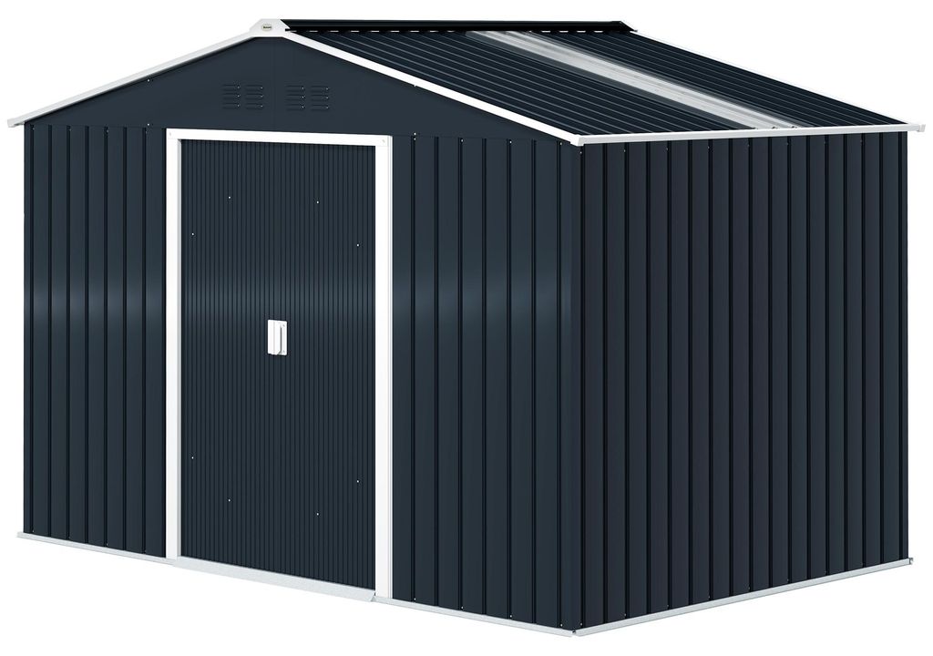 Outsunny verzinkte stalen tuinhuis, 4,9 m², 277x195x192 cm, Productafbeelding 