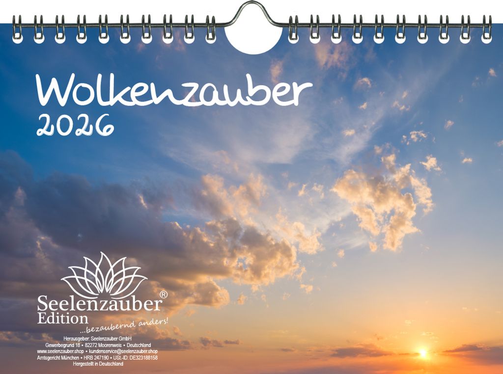 Wolkenzauber DIN A5 Kalender für 2026 Wolken Himmel - Seelenzauber