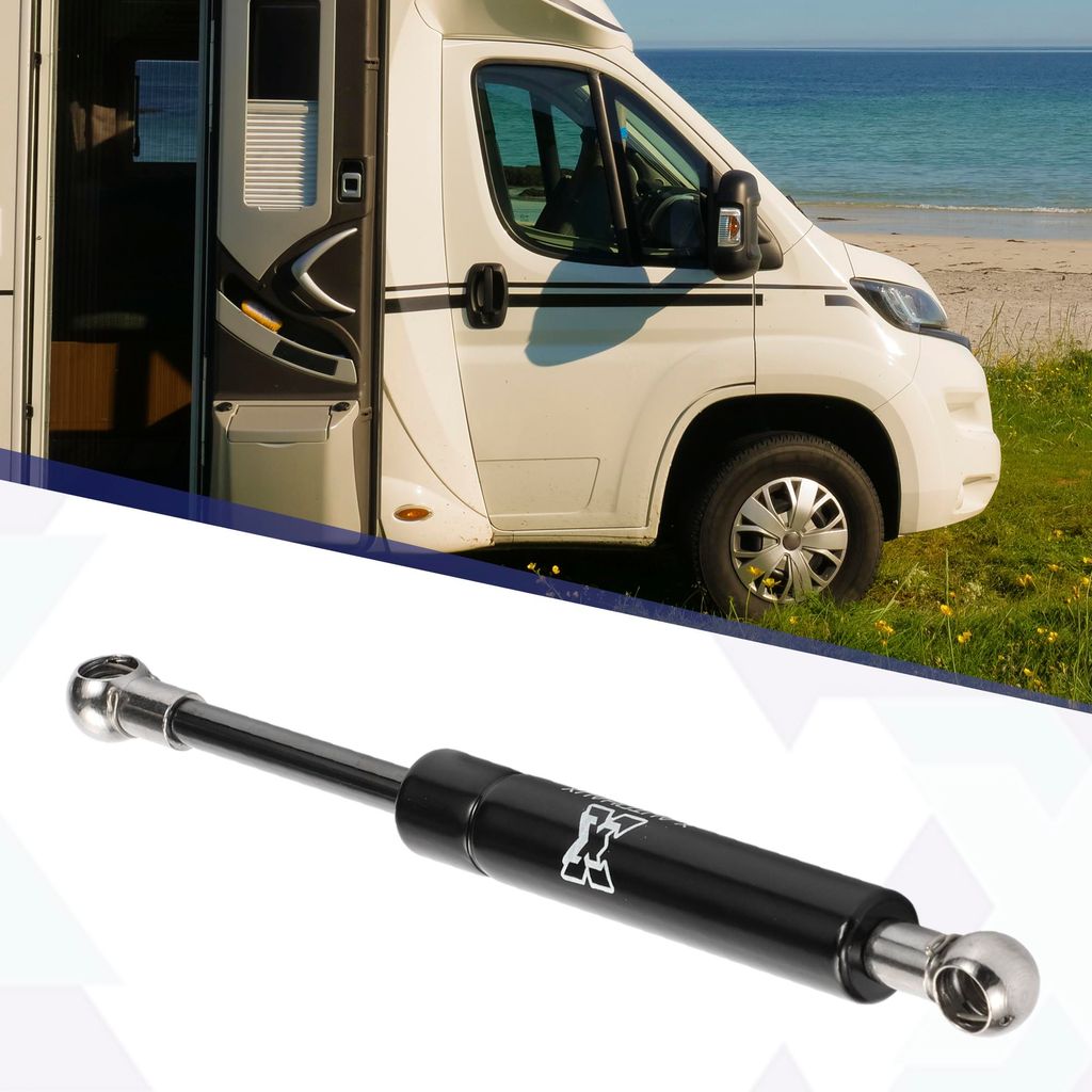 1 Stk. 8 Zoll 67 lbs / 300 N Schwarze Lift-Unterstützungsstreben Stoßdämpfer Gasfeder Universal für Wohnmobil Auto LKW Boot