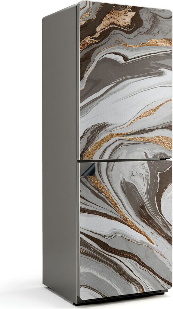 Abstrakte Flüssigkeitswellen – Magnetische Kühlschrank Abdeckung – Dekorfolie magnetisch Küche – Kühlschrank Magnet Deko – selbstkleben...