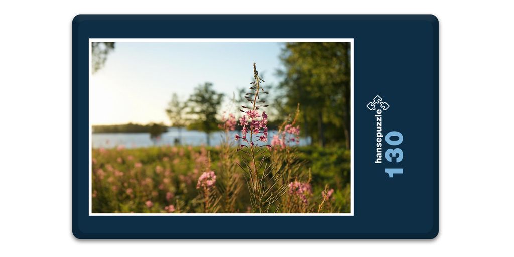 hansepuzzle 18384 - Blumenwiese Puzzle, 130 Teile, Natur, 28,7 x 20,0cm mit hochwertiger Aufbewahrung, Kartonbox und wiederverschließbarem Beutel