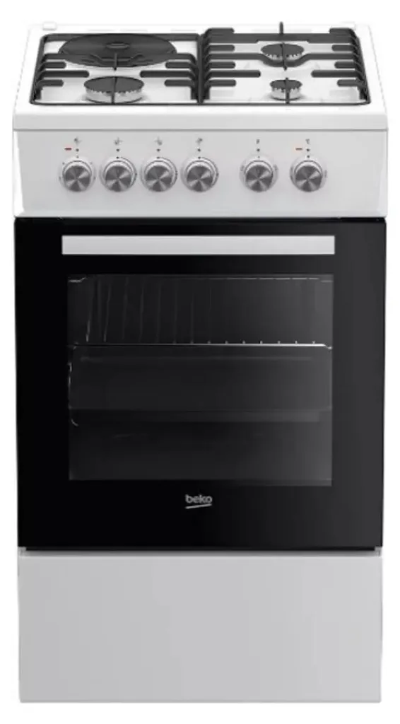 Cuisinière 60L Convection Naturelle Beko Mixte Gaz Électrique Format 50cm