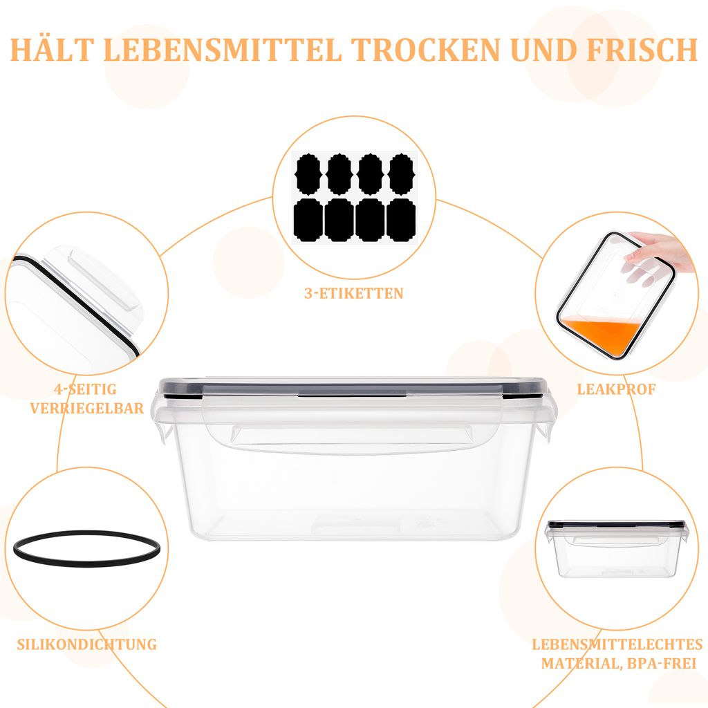 48 Stück Vorratsdosen mit Deckel Luftdicht Set, Produktbild 4