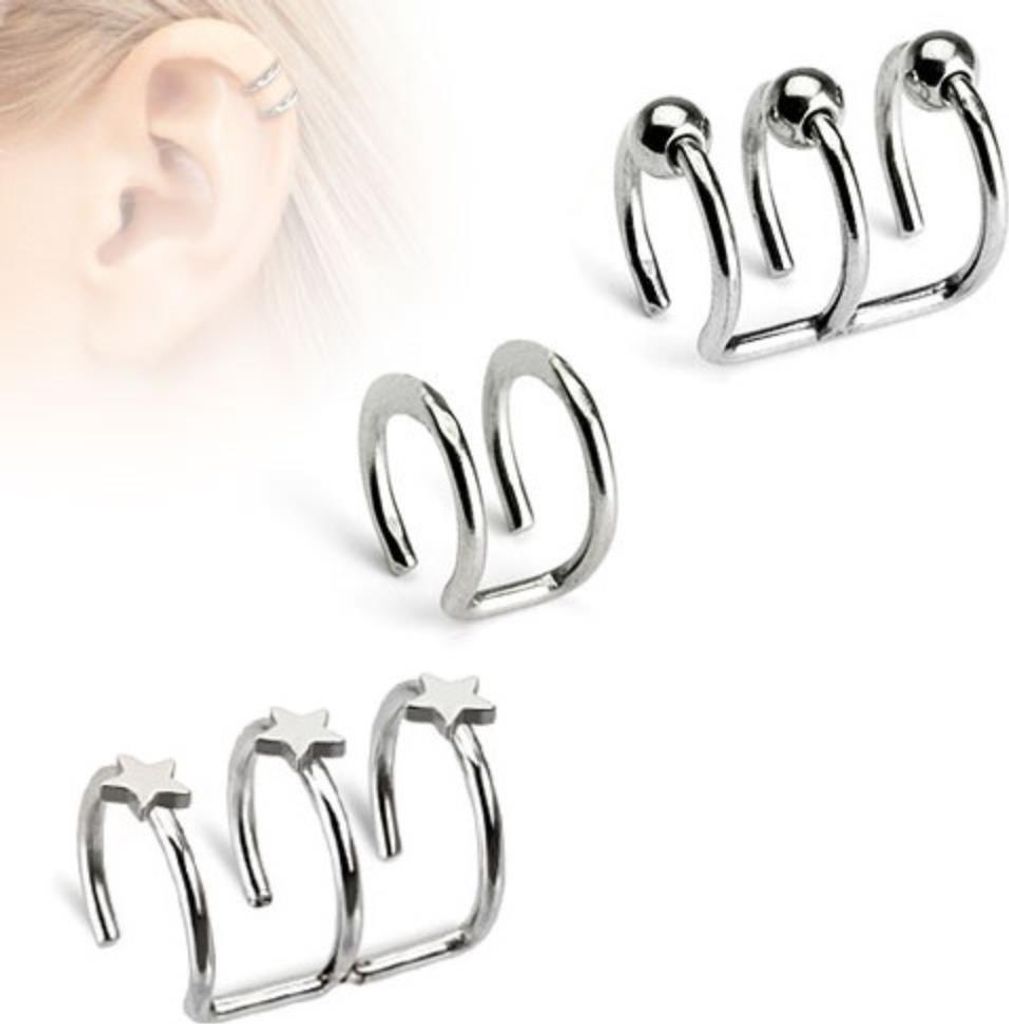 Fake Cartilage: Non-Piercing Ohrklemme "Clip-On" Sterne