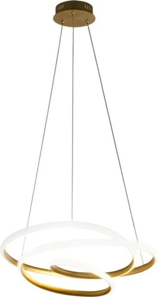 Lustre LED design anneaux dorés Diva - Suspension salon chic 65cm