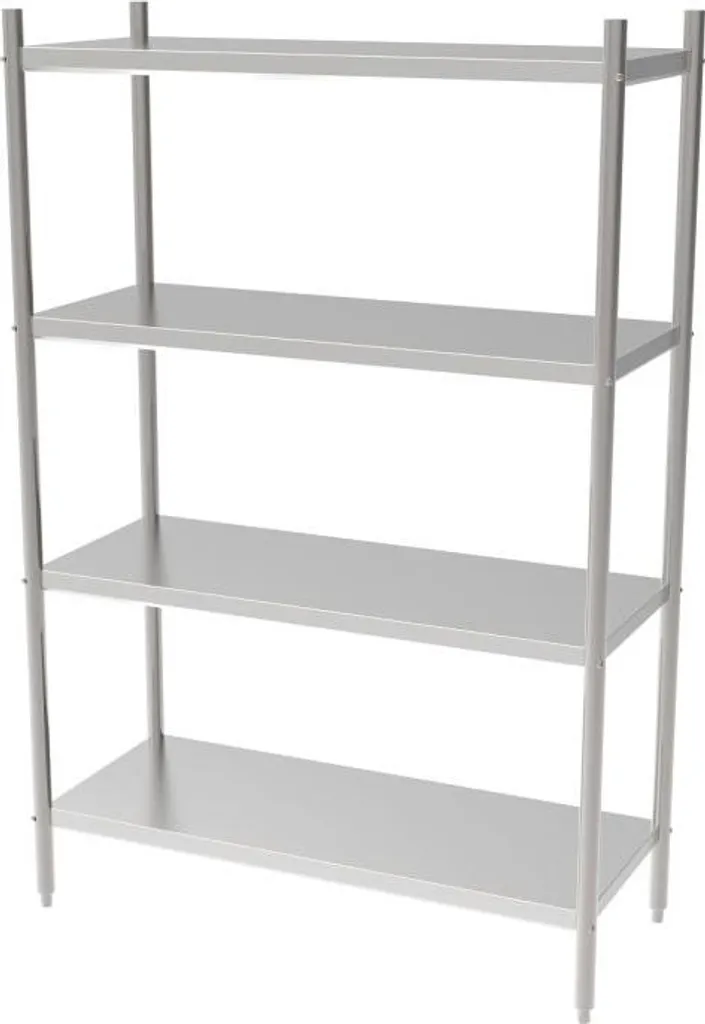 Étagère de cuisine 4 tablettes réglables en acier chromé 900x500x1800 mm