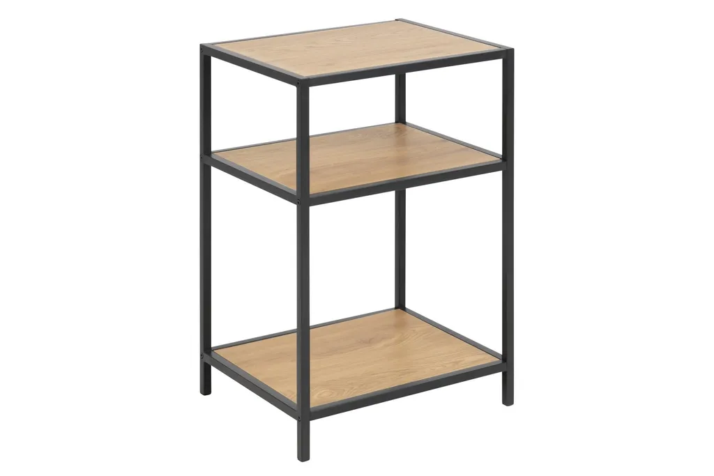 Table de Chevet en Chêne avec Rangement Ouvert pour Chambre Adulte
