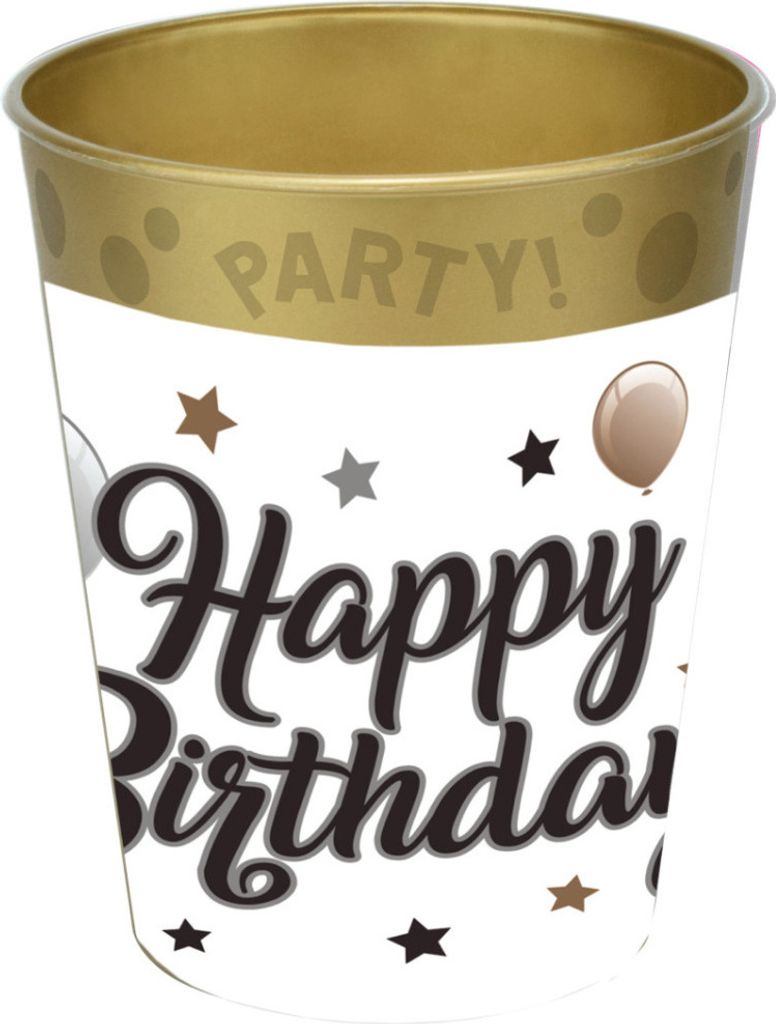 Geburtstag Milestone Happy Birthday Micro Premium Plastikbecher 250 ml