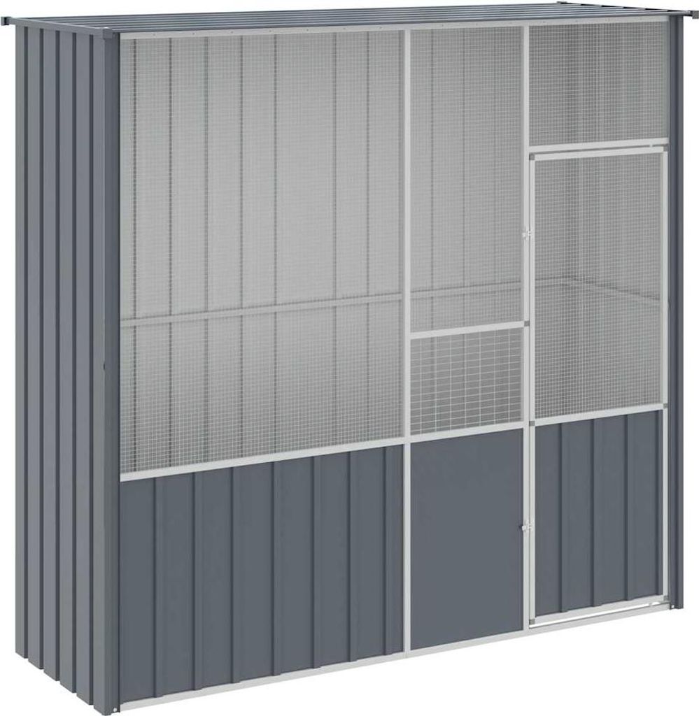 vidaXL Voliere Anthrazit 215x78x200 cm Verzinkter Stahl Produktbild 