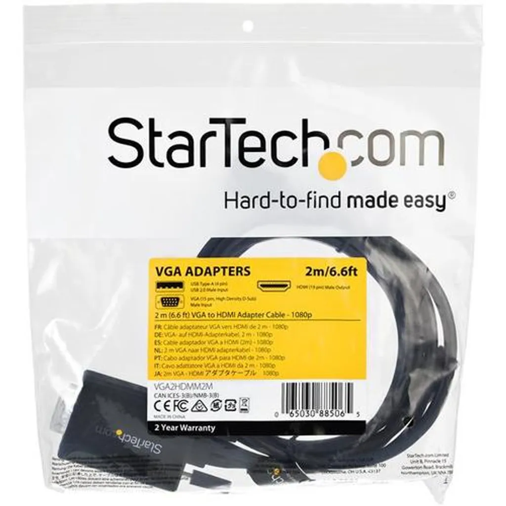 Connecter un PC VGA sur TV HDMI : Câble Adaptateur 2m avec Son et HD - 7
