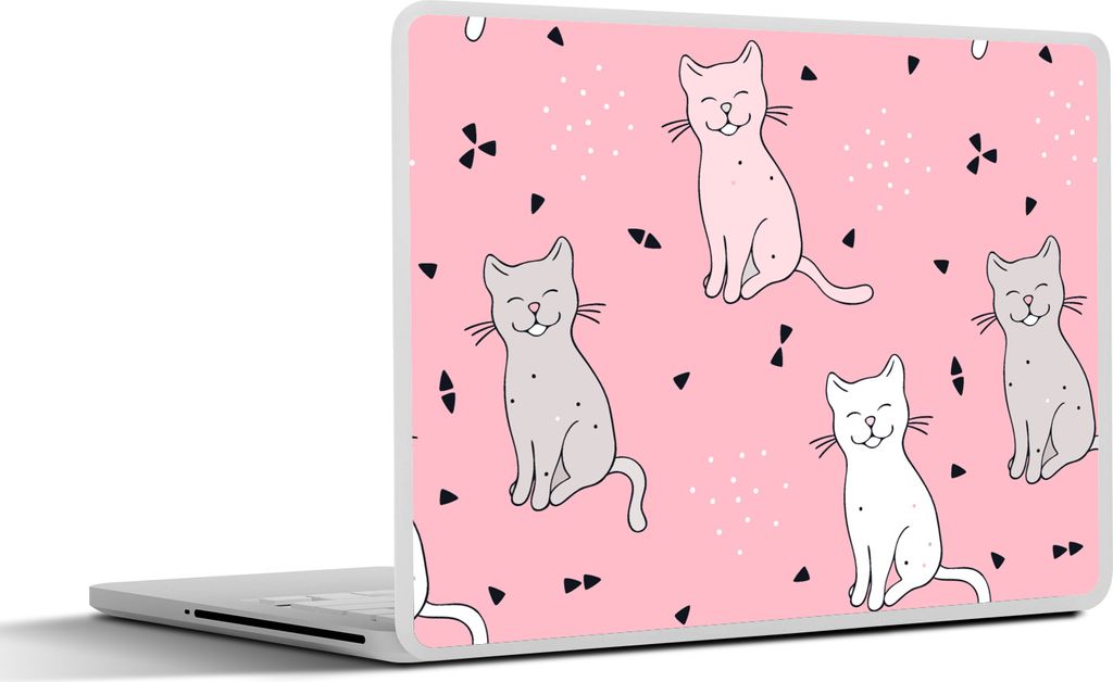 MuchoWow Laptop Aufkleber Sticker Cover Katze - Haustiere - Mädchen - Design 30x22 cm - Laptop-Sticker