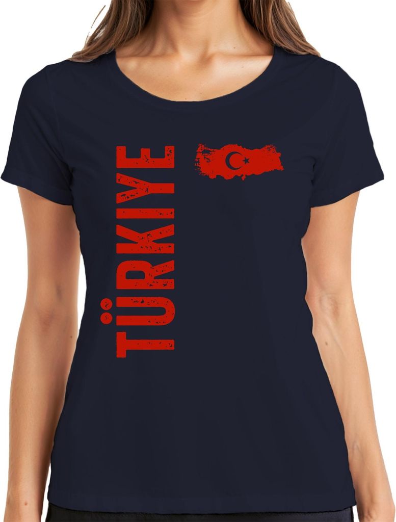 Türkiye Türkei Fan türkische Flagge Fußball WM 2026 EM 2028 Damen T-Shirt, Navy, L
