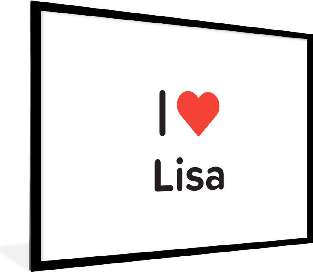 MuchoWow Gerahmtes Poster Ich liebe - Lisa - Mädchen 80x60 cm - Poster mit Schwarzem Bilderrahmen Wandposter Rahmen Foto Bilder - Schlafzimmer-D...