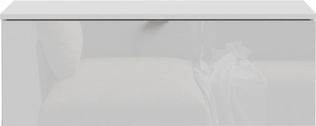 Lowboard >LIBERTAD< Hängeschrank, in Weiss Glanz - 99,5x37,5x34,8cm (BxHxT)