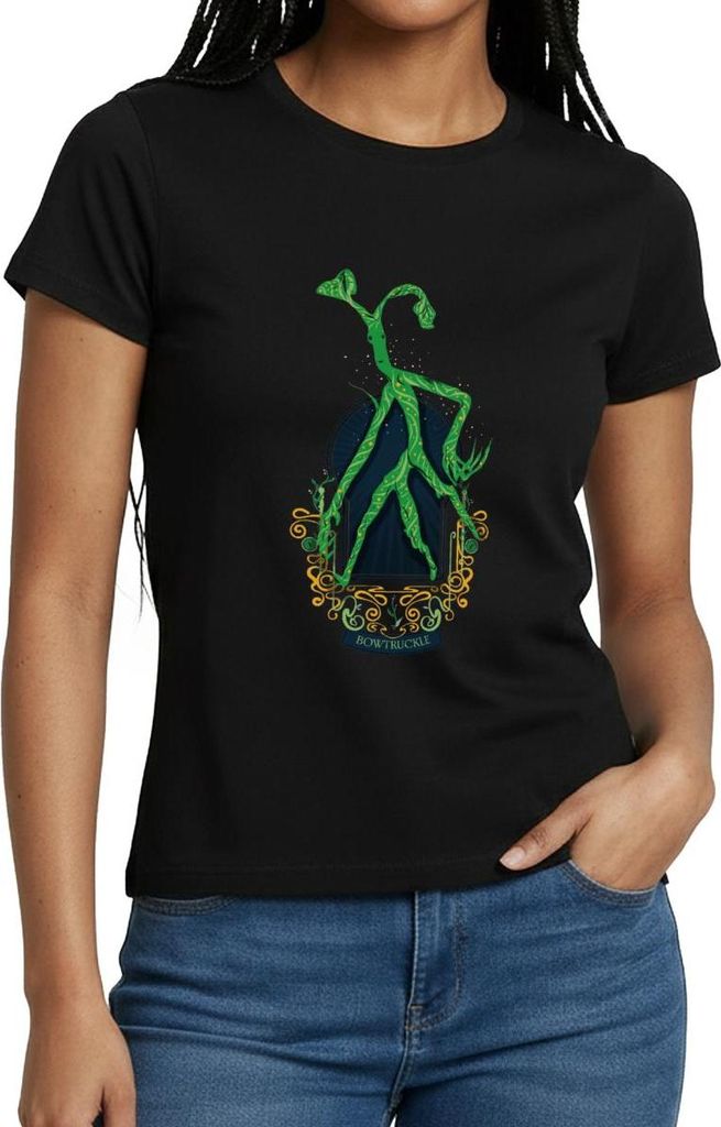 Spreadshirt Phantastische Tierwesen Bowtruckle Frauen T-Shirt, S, Schwarz