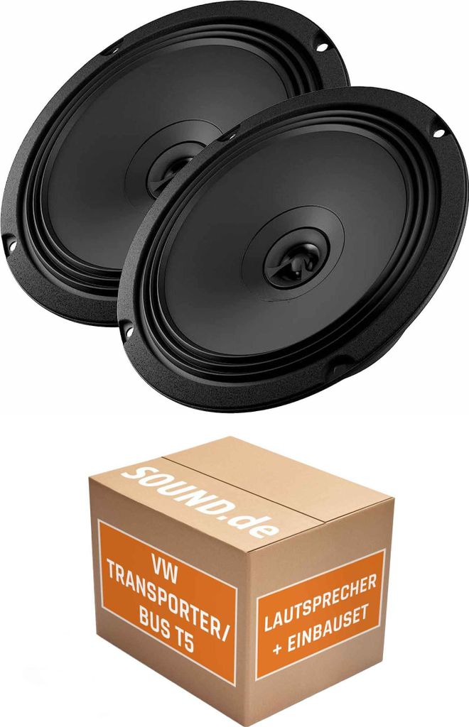Lautsprecher Boxen Einbaupaket vorne Audison APX 6.5 passend für VW T5/T6 | 2x Tief-Mitteltöner mit integriertem Hochtöner 210W MAX
