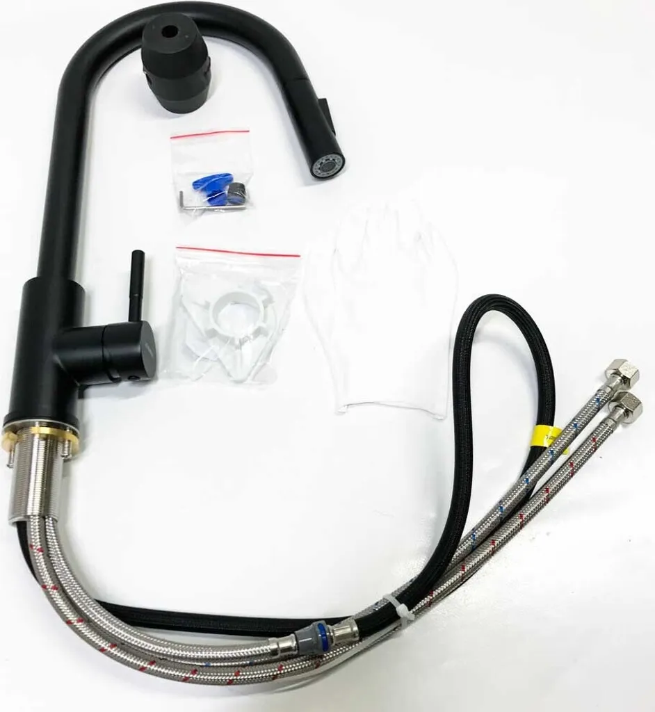 Lonheo Miscelatore Cucina Nero con Doccetta Estraibile Acciaio Inox