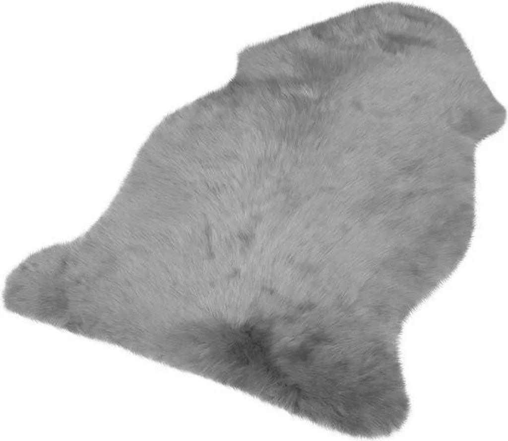 Tapis en peau de mouton synthétique Kamyra XL 180x60 cm couleur gris