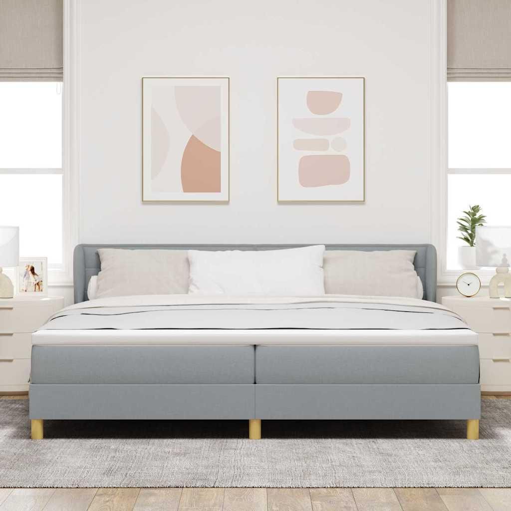 Maison Exclusive - Boxspringbett mit Matratze Hellgrau 200 x 200 cm Stoff
