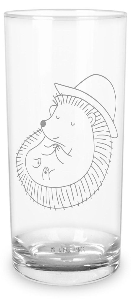 Mr. & Mrs. Panda Glas Igel Beten 400 ml - Transparent - Geschenk, Wasserglas, Dankbar, Sonnenhut, Dankbarkeit, Genießen, Lustige Sprüche, Gott, T...