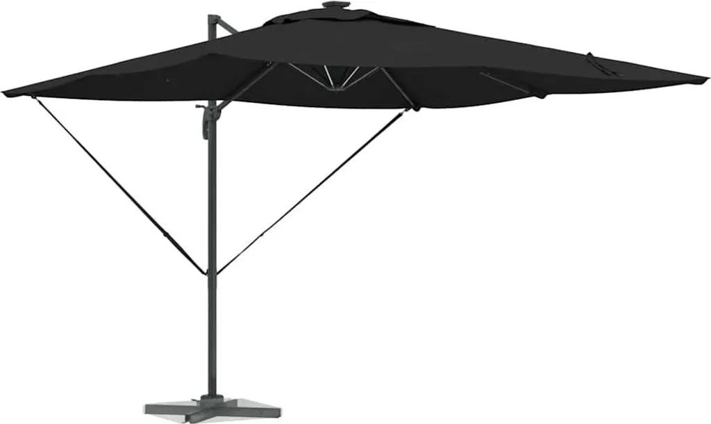 Grand Parasol de Jardin Rectangulaire Noir 286 x 284 cm en Aluminium