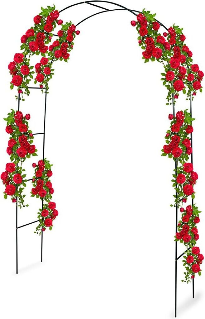 Kinzo Rosenbogenn - 240 x 140 cm - Langlebige Pergola aus Metall für Garten und Terrasse