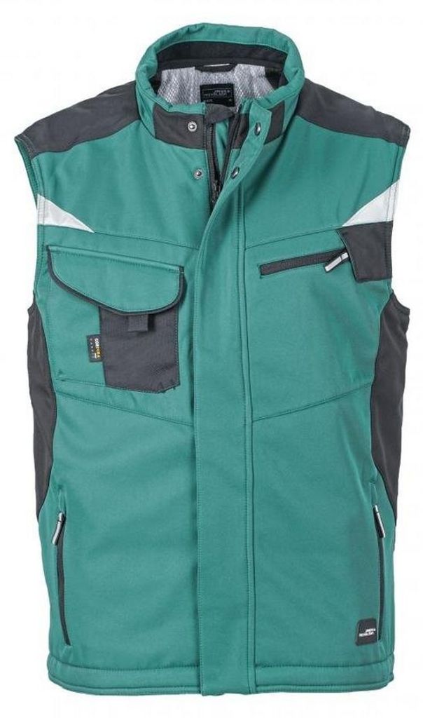 James and Nicholson - "Craftsmen" Weste Softshell für Herren/Damen Unisex LT5635 (XS) (Dunkelgrün/Schwarz)
