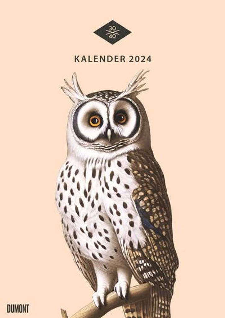 DUMONT Kalender 2024 Menagerie, Papeterie-Design von 30x40, Spiralbindung, 29,7 x 42 cm