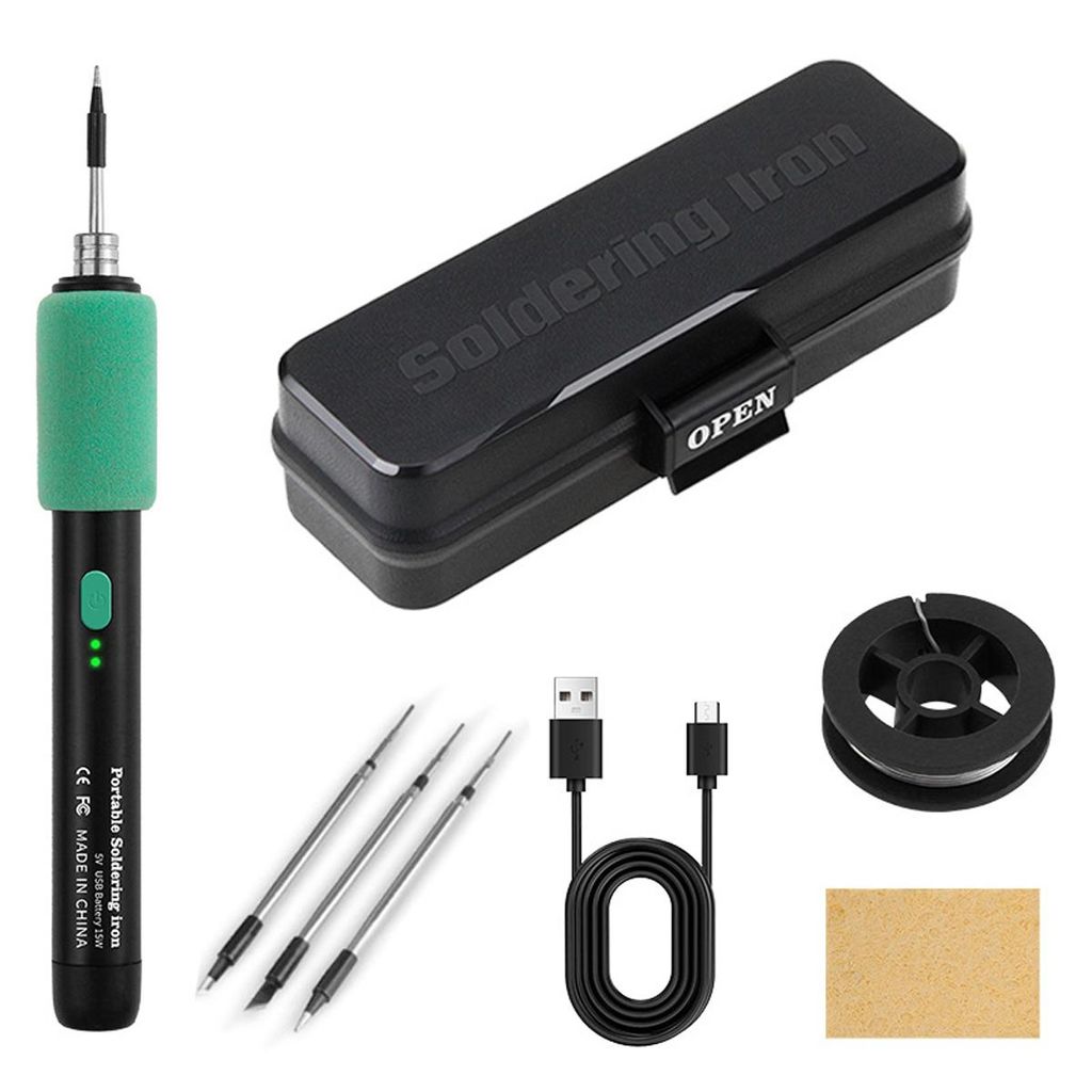 USB-Lötkolben, kabelloses Lötset,ideal für Elektronik,Hobby & Reparaturen,LED-Temperaturanzeige,Auto-Standby,für Anfänger und Profis geeignet