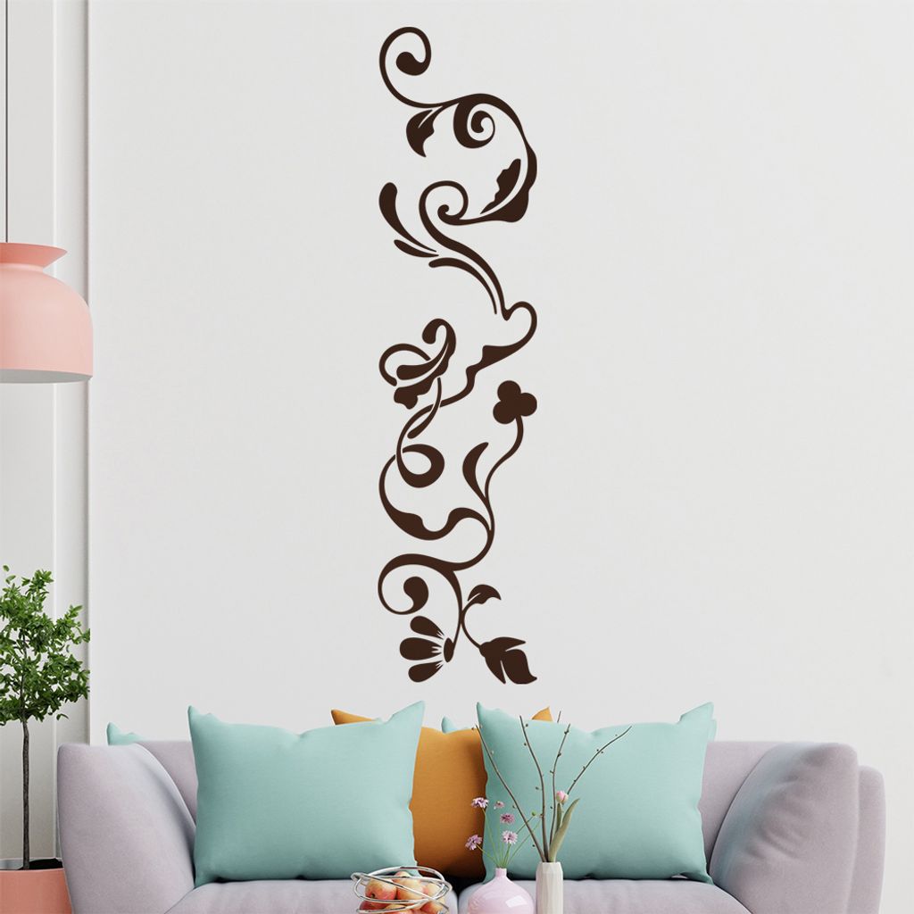 filigranes Blütenornament Wandtattoo in 6 Größen - Wandaufkleber Wall Sticker - Dekoration, Küche, Wohnzimmer, Schlafzimmer, Badezimmer