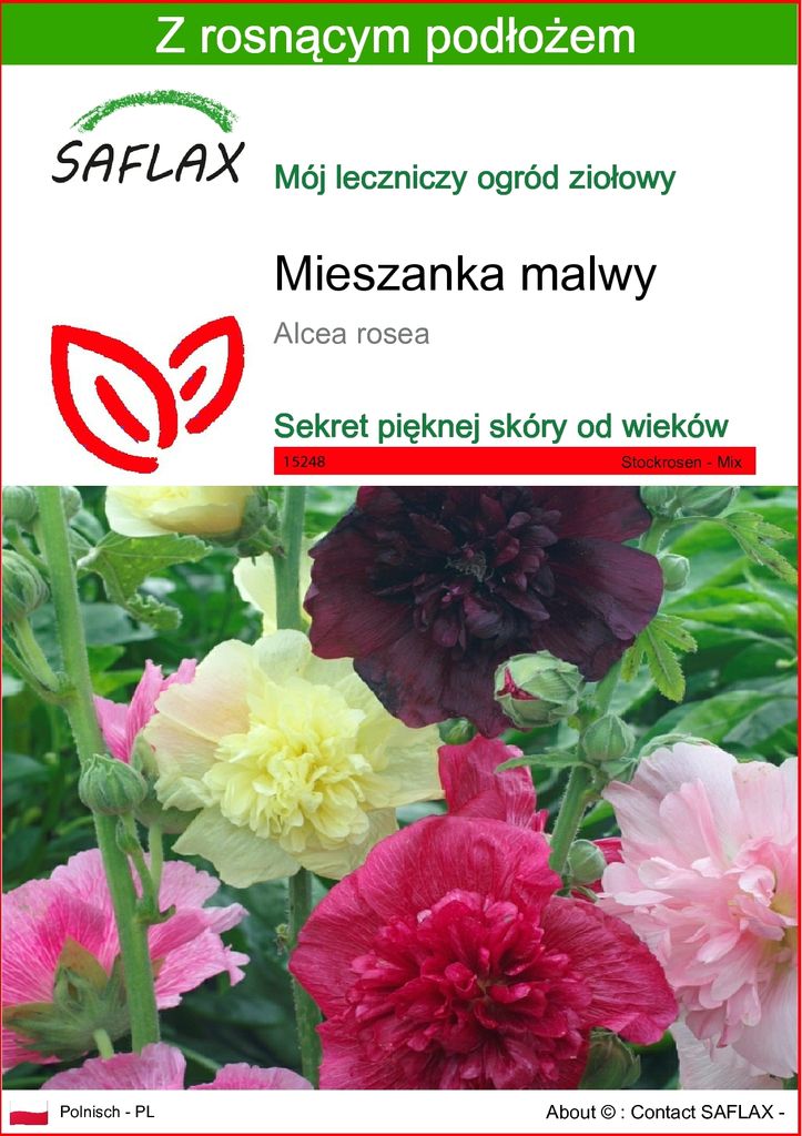 SAFLAX - Mieszanka malwy - 100 Nasiona - Z podłożem Zdjęcie produktu 