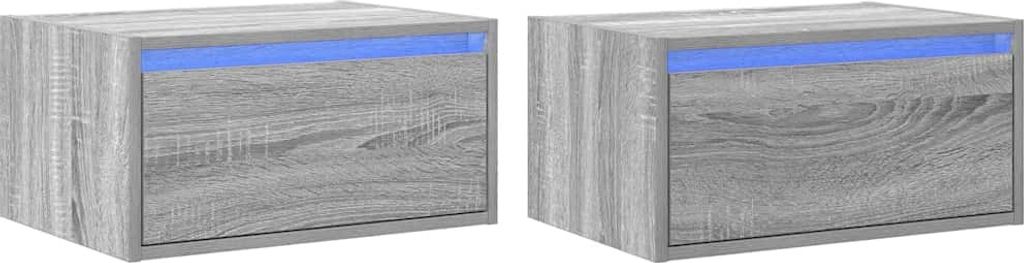 "SALE 2026"Wand-Nachttisch, Fernsehtisch - CLORIS - TV-Schrank -e mit LED-Leuchten 2er-set für Wohnzimmer - elegantes Design - TV-Lowboard -Grau S...
