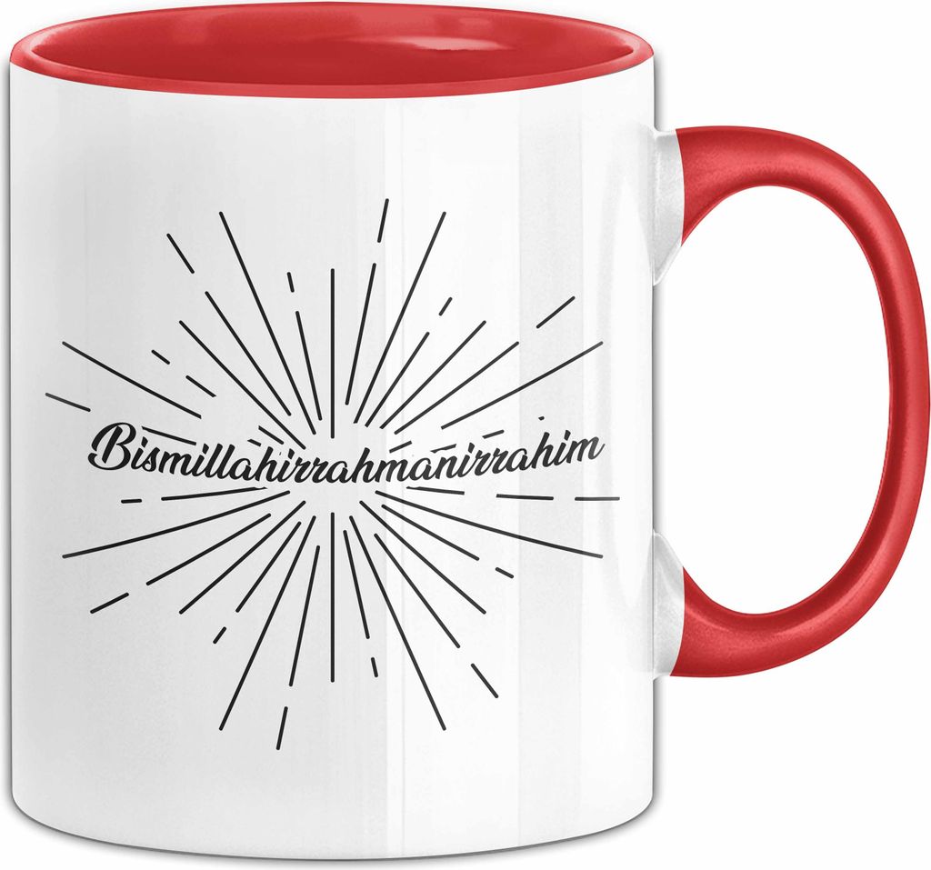Eid Mubarak Tasse Geschenk Muslime Geschenkidee Sprüche für Muslimische Menschen Feiertag Kaffee-Becher (Rot)