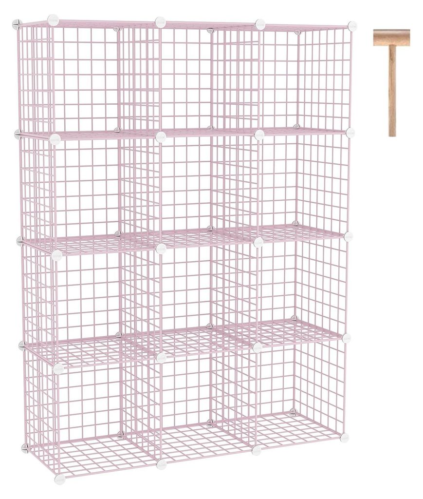 Omgoods - Wire Cube Storage - 12-Cube Organizer in Pink Productafbeelding 