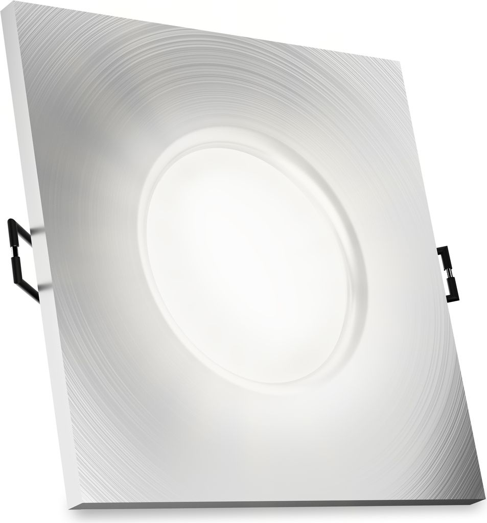 SSC-LUXon LED Einbaustrahler Außen dimmbar "BEDA" Alu eckig mit GU10 Strahler 6,5W neutralweiß - Spot Einbau Badbeleuchtung IP65